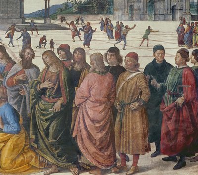 St. Peter Receiving the Keys (detail) by Pietro Perugino